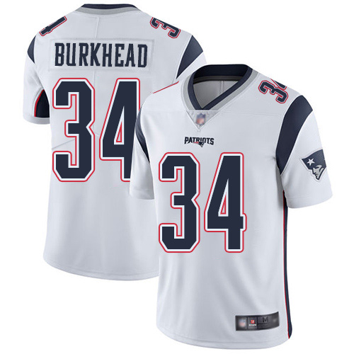 New England Patriots Football #34 Vapor Untouchable Limited White Men Rex Burkhead Road NFL Jersey